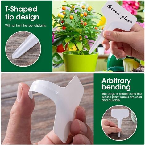 Wesiti 2000 Pflanzenetiketten T-Typ – Weiß, 6x10 Cm, Wasserdicht Für Garten & Gewächshaus
