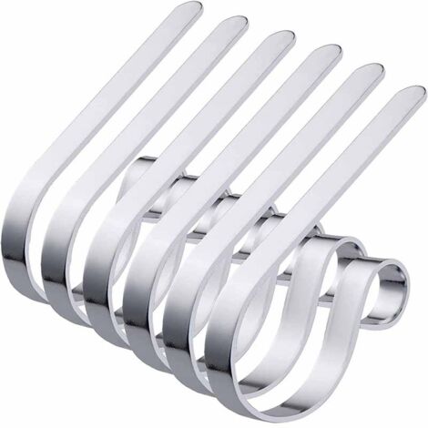 6 Pieces Metal Christmas Stocking Holders Non-Slip Safety Christmas Stocking Holders Christmas Fireplace Hooks for Christmas Decoration