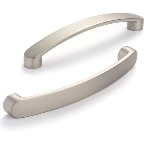 Set of 6 Furniture Handles Chrome Kitchen Door Handles - Brushed Nickel Kitchen Furniture Handle Brushed Kitchen Handle Center Distance 128mm