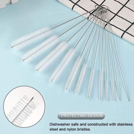 12pcs Tube Cleaning Brush, Tube Cleaning Brush for Glass Bottle Baby Feeding Bottle Kettle Keyboard, Pipe Cleaning Brushes