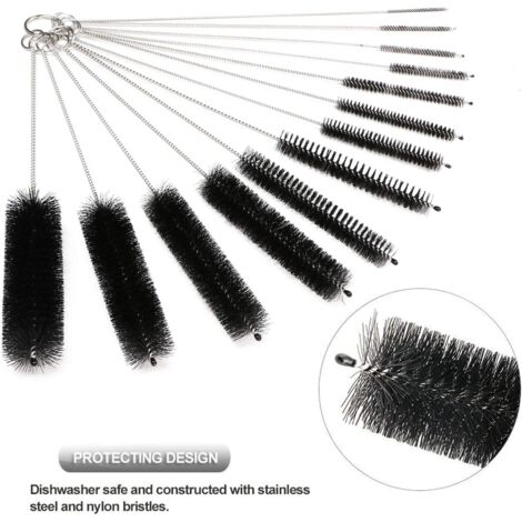 13pcs Kit, Tube Cleaning Brush for Glass Bottle Baby Bottle Kettle Keyboard, Pipe Cleaning Brushes