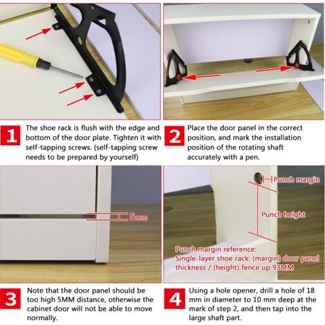 Shoes Drawer Cabinet Hinges Turing Rack Stainless Steel Replacement Fittings for Kitchen Living Room Storage Cabinet Shoes Flip