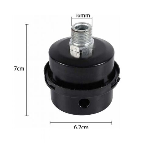 2pcs 3/8" External Thread Metal Housing 16mm Air Compressor Filter Silencer