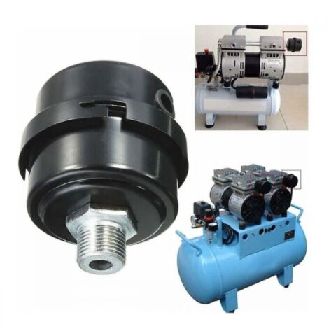 2pcs 3/8" External Thread Metal Housing 16mm Air Compressor Filter Silencer