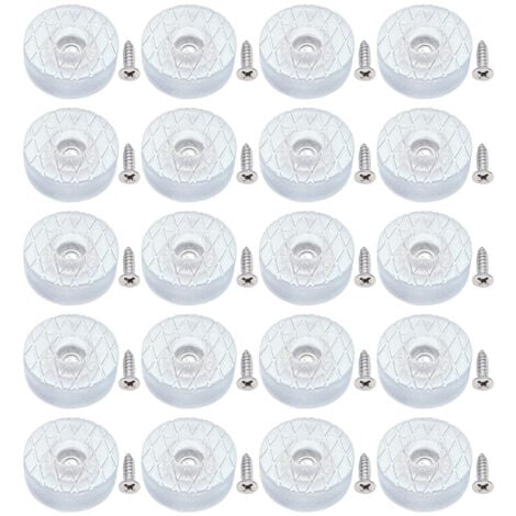 20pcs 30mm Round Silicone Floor Protector Pads, Non-Slip Silent Floor Protectors with Screws, Suitable for Sofa Legs, Chair Cushions