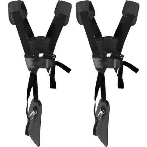 2 Adjustable Shoulder Straps Included - Lawn Mower Brush Cutter Harness with Nylon Belt, for Gardening or Brush Cutter for KM, STIHL FS Brush Cutter (Black)