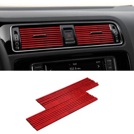 10pcs (red) Car Air Outlet Decoration Strips, DIY Multicolor PVC Ventilation Grille Strips, Interior