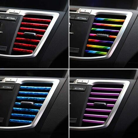 10pcs (red) Car Air Outlet Decoration Strips, DIY Multicolor PVC Ventilation Grille Strips, Interior