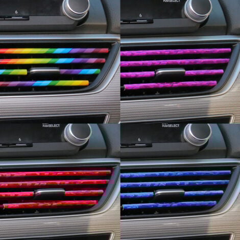 10pcs (red) Car Air Outlet Decoration Strips, DIY Multicolor PVC Ventilation Grille Strips, Interior