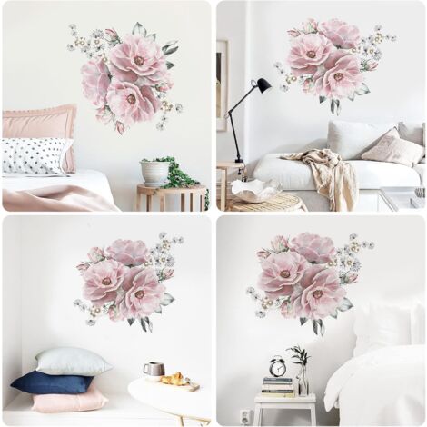 Peony Flower Wall Stickers, Vintage Flower Wall Stickers, Flower Wall ...