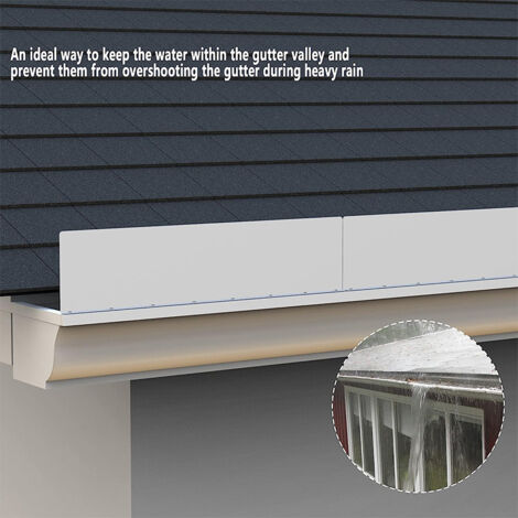 4pcs Gutter Valley Splash Guards, Prevent Water Overflow, Roof Gutter Protection, Fit for Most Types of Gutters
