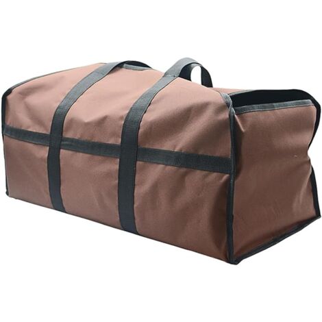 1PCS (Royal Blue) Firewood Storage Bag, Shopping Bag with Wooden Frame, Heavy Duty Stove Accessories, Extra Large Firewood Holder