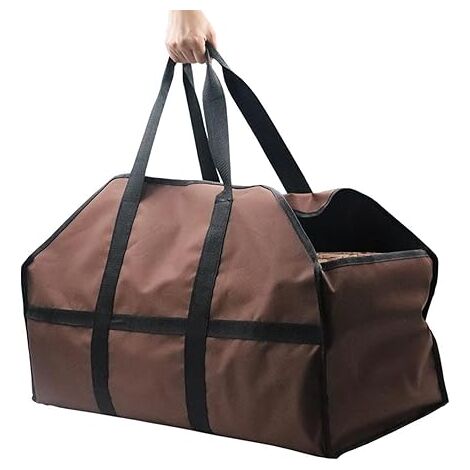 1PCS (Royal Blue) Firewood Storage Bag, Shopping Bag with Wooden Frame, Heavy Duty Stove Accessories, Extra Large Firewood Holder