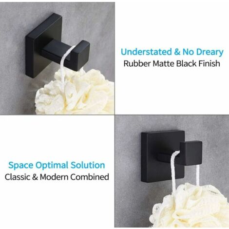 (Black) Matte Towel Hook, 304 Stainless Steel Coat Hook, Towel Rack, Modern Industrial Style Bathroom Wall Hook