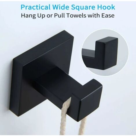 (Black) Matte Towel Hook, 304 Stainless Steel Coat Hook, Towel Rack, Modern Industrial Style Bathroom Wall Hook