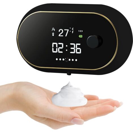 (Black)500ml Automatic Soap Dispenser with Sensor, 3 Level Adjustable Rechargeable Electric Soap Dispenser, Foam Soap Dispenser for Kitchen and Bathroom