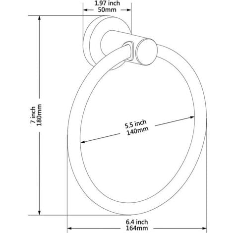 （Black）Towel Rack, Black Frosted Towel Ring, 304 Stainless Steel Wall Mounted Towel Ring, Round Towel Holder for Bathroom