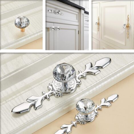 Crystal Drawer Pulls 10 Pack 4.7 Diamond Cabinet Knobs Bling Cupboard Handles Glass Wardrobe Pulls Furniture