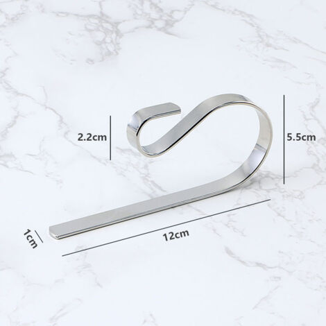 6 Pack Metal Christmas Stocking Holder Hooks, Christmas Stocking Holder for Fireplace Decoration, Silver