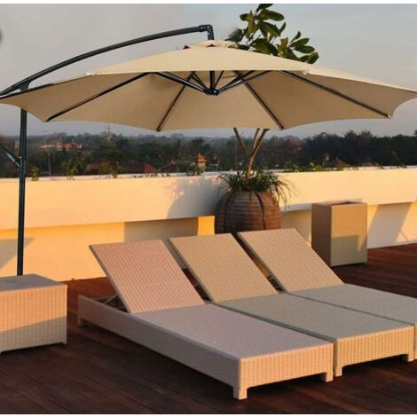 (Cream) Replacement Cover for 3m Parasol Waterproof, UV Resistant, Replacement Fabric, Washable, Breathable