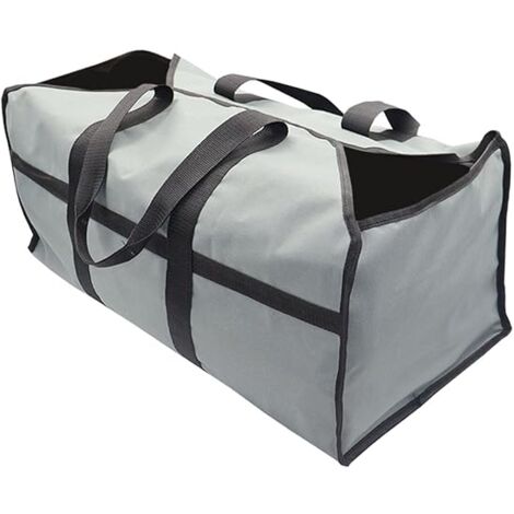 1PCS (Brown) Firewood Storage Bag, Shopping Bag with Wooden Frame, Heavy Duty Stove Accessories, Extra Large Firewood Holder