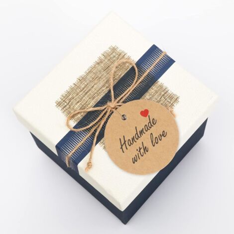 Naisfei 1000 Pezzi Etichette Regalo Cartoncino Kraft, Etichette