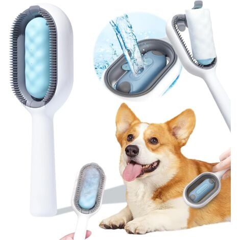 Cat and dog comb with automatic cleaning function designed to remove underlying hair and tangled hair for pet hairdressing Yellowish