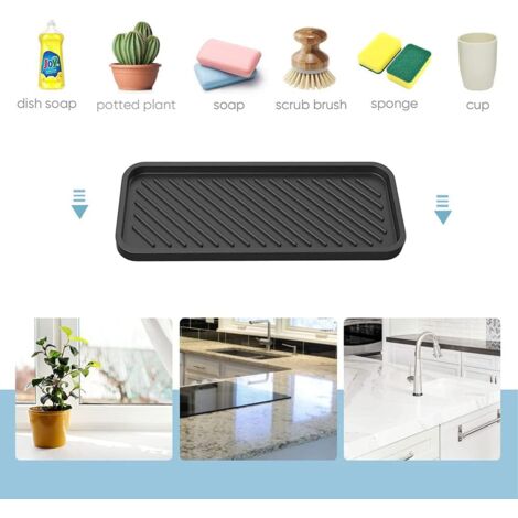 2 Pieces Silicone Sponge Holder Silicone Kitchen Sink Holder Silicone Sink Organizer Silicone Drain Mat for Sponge Storage, Dishwashing Product, Dishes, Soap