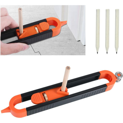 Contour Gauge With Lock with 3 Pencil Profile Tool Woodworking Measuring Ruler Irregular Contour Duplicator Gauge Tools