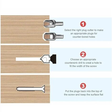 8Pcs Wood Plug Cutter Wood Plug Drill Bit Wood Dowel Cutter Cutting ...