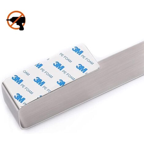 304 Stainless Steel Self-Adhesive Towel Rack, No Punching, Suitable for Bathroom and Kitchen, Silver Towel Rack Br