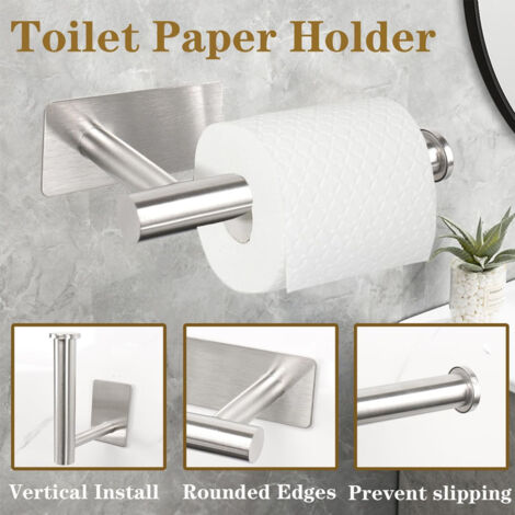 5 Piece Self Adhesive Bathroom Hardware Set, Stainless Steel Towel Bar Set