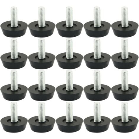 20pcs M6 x 20mm Adjustable Furniture Leveling Feet Adjustable Foot Pad Furniture Leg Table Chair Base Floor Protection Screw Glide