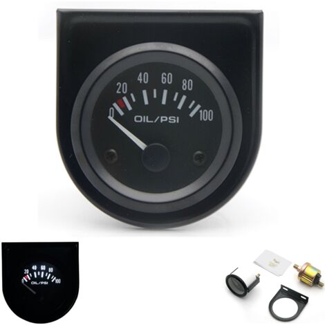 0-100psi Oil Pressure Gauge 52 Mm With 7 Colour Backlight, Stepper