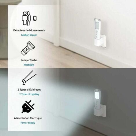 (White) Emergency Sensor Flashlight Presence Sensor Flashlight 60 ...