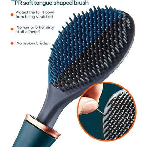 Silicone Toilet Brush Holder, Wall Mounted Toilet Brush, Flexible Silicone Toilet Brush, Bathroom Toilet Brush with Quick Drying Holder for Wall Mounting without Drilling (Orange)