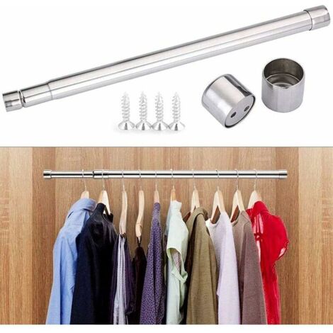 57-100cm Retractable Clothes Rail, Extendable Closet Rod, Wardrobe