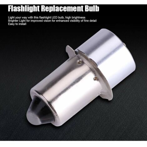 Ruiandsion DC 3-24V P13.5S / E10 LED Bulb – 3W 200LM 6000K White, For Flashlights & Torches