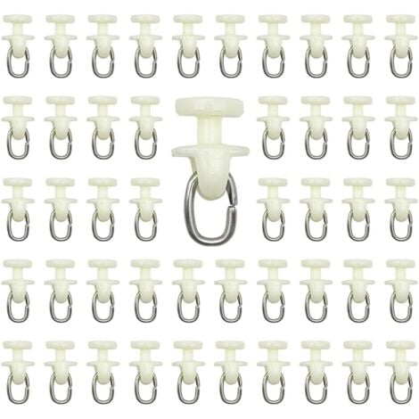100pcs Curtain Track Rollers-(White) Inner Rail Curtain Hook Rail Slider,Curtain Pulley Plastic Curtain Track
