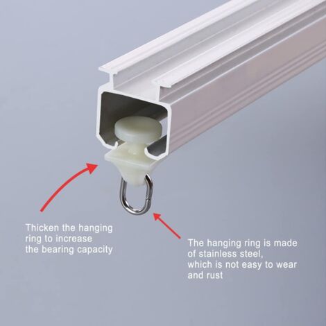 100pcs Curtain Track Rollers-(White) Inner Rail Curtain Hook Rail Slider,Curtain Pulley Plastic Curtain Track