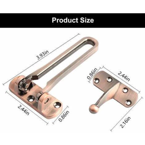 (Silver, 2 Packs) Child Proof Door Safety Lock Strong Thick Aluminum Alloy
