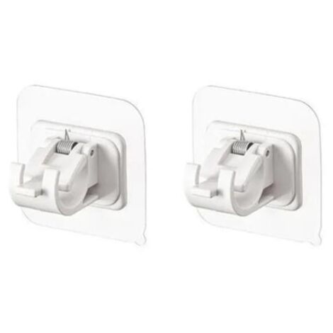 Pack of 2 White Self-Adhesive Curtain Rod Holders - Curtain Rod Holder