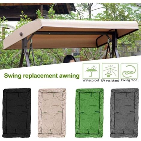 Replacement Canopy for Swing, 191x120x23cm Replacement Cover 3 Seater, Garden Swing Roof, Waterproof Canopy Cover for Swinging Gardens and Terraces(Size:191x120x23cm,Color:Grey)