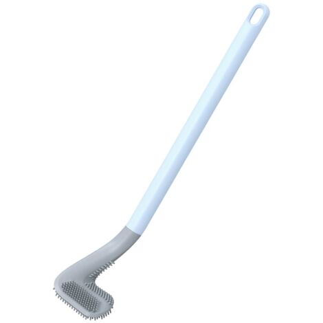 Silicone Curved Toilet Brush for Bathroom Cleaning - Wall Mounted, Flexible, Hygienic / 40x7.2x5cm,