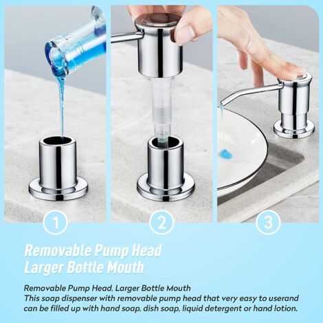 Brushed Gold Built-In Soap Dispenser, Kitchen Sink Soap Dispenser ...
