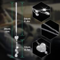 Bling Car Mirror Charm – Crystal Rhinestone Letter Pendant For Rearview Mirror Decoration - View #6