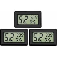 Mini Digital LCD Thermometer Hygrometer (3 PCS - A) Temperature Humidity -5070℃ 10%99% RH Portable Thermometer Thermo Hygrometer Indicator for Office Kitchen Humidors Incubators Reptiles