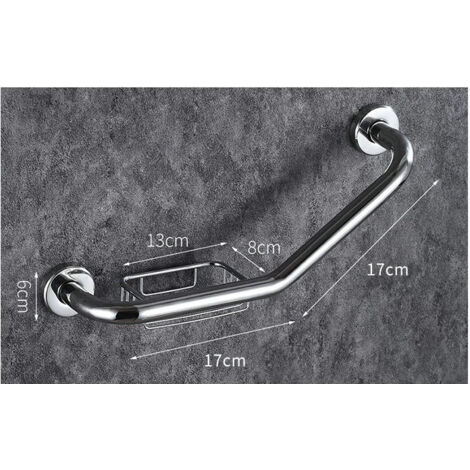 2-in-1 Duschregal Mit Haltegriff – Gebürsteter Edelstahl, Bis 227 Kg Belastbar, Abnehmbares Tablett – Für Senioren & Barrierefreiheit