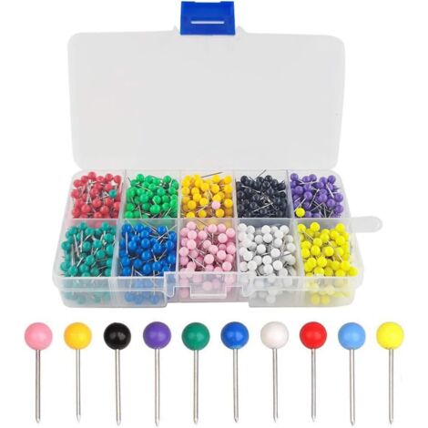 300 Bunte Reißzwecken – Für Pinnwand, Karten, Büro & Schule, 8 Mm Kopf, 23 Mm Lang, Mit Aufbewahrungsbox
