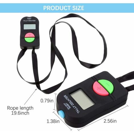 MACHSWON Handzähler Mit Fingerring, Elektronisch, Manuell, Taschenzähler, 7-stellig, Digitaler LCD-Bildschirm, Digitaler Zähler, Orange, 2 Stück